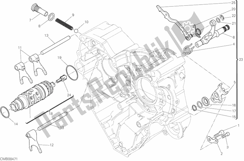 All parts for the Gear Change Mechanism of the Ducati Diavel Xdiavel Sport Pack Brasil 1260 2017